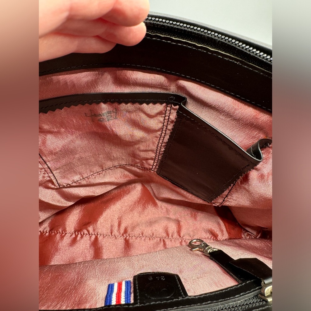 NWT Unique One of a Kind Leather Bag, Handmade, Black, Iridescent Sides - Picture 10 of 16